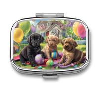 Puppies Play Tlme Travel Pill Box Portable Pill Organizer Medical Box Pill Case Pill Container for Men Women