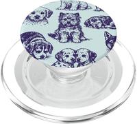 Puppies Vintage Dog Illustration Puppy Breeds PopSockets PopGrip for MagSafe