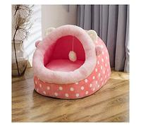 Puppy and Cat Cave House - Cute, Fluffy Rest Area for Indoor Pets with Cozy Bedding and CushionL