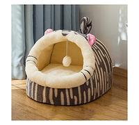 Puppy and Cat Cave House - Cute, Fluffy Rest Area for Indoor Pets with Cozy Bedding and CushionM