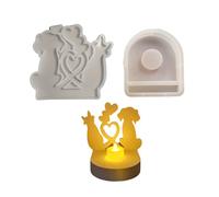 Puppy and Kitten Silicone Holder Molds Animal Themed Silicone Tealight Holder Molds for Candlestick Holder Silicone Mold