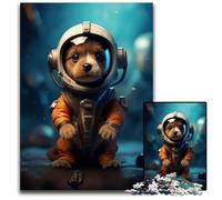 Puppy Astronaut Pc Adults Jigsaw Puzzle Puzzles for Adults Family Game Night Fun DIY Decorative Artwork 1000 PCS(38x26cm)