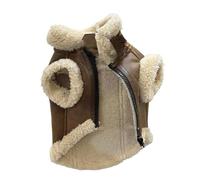 Puppy Autumn & Winter Set - Fleece-Lined Peach Skin Coat With Secure Buckle(Sback 24cm1.5-2kg)