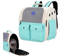 Puppy Backpack | Breathable Pet Travel Backpack with Multiple Pockets,Cat Backpacks for Carrying Cats, Waist Belts, Padded Shoulder Straps, Bunny Carrier for Outdoor Walking