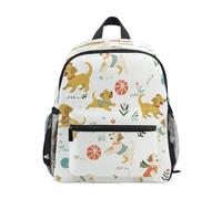 Puppy Ball Flower Pattern Toddler Backpack, Boy Backpack Preschool Bag Kindergarten Schoolbag Nursery Travel Bag for Girl