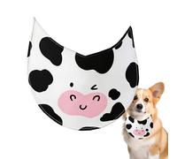 Puppy Bandanas - Adjustable Waterproof Drool Towel, Cow Pattern Dog Scarf, Soft Pet Costume Accessory | Non-Slip Holiday Easter Halloween Christmas Party Wear For Dogs Grooming Photos