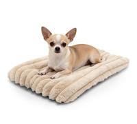 Puppy Bed for Crate or Cage 18 x 12 Inch fits Tiny Dogs, Fluffy Comfy Flat Cat Beds for Indoor Cats Washable, Extra Small Dog Bed Cat Carrier Pad Ultra Soft Kennel Mat for Pet Sleeping Cushion, Beige