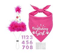 Puppy Birthday Party Decorations, Cute Adjustable Reusable Numbers - Dog Bandana, Reusable Small Medium Large Bandana Animal Hat Dog Number Banner Photobooth Party Supplies
