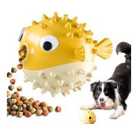 Puppy Bite Toys, Dog Bite Toy, Rubber Puffer Pet Feeder Aggressive Chew Toys, Biting Puppy Toy, Feeder for Brain Stimulating Play