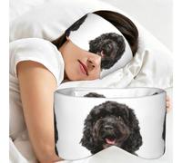 Puppy Black Cockapoo, Sleep Mask for Home Travel, Full Eye Covers Light Blocking Eye Mask Sleep Eye and Ear Muffs