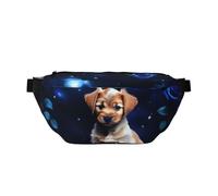 Puppy Blue Rose Bum Bag for Men Women, Water-Resistant Fanny Pack with Adjustable Strap (80-150cm), Large Capacity Crossbody Waist Bag