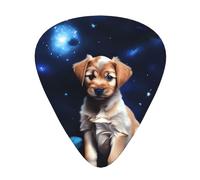 Puppy Blue Rose Patterned Guitar Picks, 12-Piece Set, Suitable for Bass and Electric Guitar Playing, Ideal for Beginners