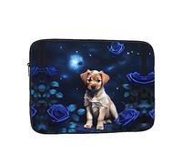 Puppy Blue Rose Unisex Shockproof Laptop Sleeve, Made of high-Density Oxford Fabric, Convenient Zipper Opening