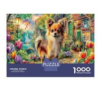 Puppy by Lake Jigsaw Puzzles Puzzles for Adults Kids. 1000 Piece Interesting Great Gifts Challenge Toy Educational Games Home Decoration for Adults& Kids Age 14 Years Up 52x38cm/1000pcs