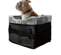 Puppy Car Seat | Washable Plush Puppy Booster Bed | Dog Bed Car with Storage Pockets | for Cats Under 25 Lbs Vehicle Travel Back Front Center Road Trip Winter