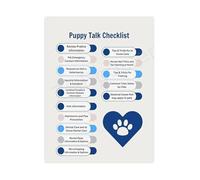 Puppy Care Essentials Guide Poster Veterinary Clinic Educational Resource Canvas Wall Art for Living Room Bedroom(Unframed,08x12inch(20x30cm))