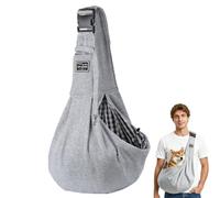 Puppy Carrier - Reversible Hands-free Dog Carry Sling for Small & Medium Dogs & Cats, Soft & Comfortable, Adjustable Dog Carrier Bag Shoulder Tote for Outdoor Walking, Travel & Shopping (Gray)