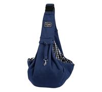 Puppy Carrier - Reversible Hands-free Dog Carry Sling for Small & Medium Dogs & Cats, Soft & Comfortable, Adjustable Dog Carrier Bag Shoulder Tote for Outdoor Walking, Travel & Shopping (Navy blue)