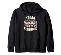 Puppy Cartoon Dutch Barge Dog Pet Dog Breed Team Keeshond Zip Hoodie