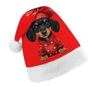 Puppy Chef Funny Santa Hat Plush Christmas Hats Party Headwear for Holiday New Year