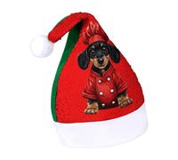 Puppy Chef Funny Sequin Santa Hat Plush Christmas Hats Party Headwear for Holiday New Year