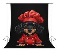 Puppy Chef Photo Backdrop Polyethylene Studio Background for Photography Video Broadcast Photoshoot