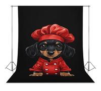 Puppy Chef Photo Backdrop Polyethylene Studio Background for Photography Video Broadcast Photoshoot