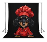 Puppy Chef Photo Backdrop Polyethylene Studio Background for Photography Video Broadcast Photoshoot