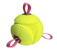 Puppy Chew Ball - Rope Pet Toy | Durable Interactive Dog Ball with Tugging and Fetch Function for Small Large Breed Aggressive Chewers Indoor Outdoor Play Enrichment Training Exercise Entertainment