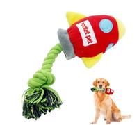Puppy Chew Rope Toy - Squeaker Rocket Launcher Shape, Durable Interactive Drag Toy for Health, Bite Resistant Floss Rope | for Small Medium Dogs, Training, Boredom, Mental Stimulate
