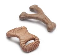 Benebone Puppy Tiny 2-Pack Indestructible Dental Chew/Wishbone for Aggressive Chewers, Long Lasting Teething Boredom Breaker for Puppies, Real Bacon Flavour, For XS Dogs, Made in the USA