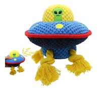 Puppy Chewing Toys - Plush Pull Rope Dog Toy - Alien Flying Saucer Shape Plush Toy Bite-Resistant For Medium Large Dog And Cat