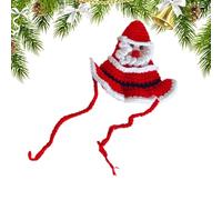 Puppy Christmas Hat - Festive Dog Hat Christmas Accessories for Pets | Warm Soft Knitted Christmas Hat for Puppies Fleece Adjustable Christmas Hat for Dogs Cute Christmas