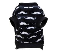 Puppy Clothes, Dog Sweater, Black Mustache Print Puppy Clothes | Warm Dog Clothes, Two-Legged Fleece Jacket, Pet Winter Suits for Small Dogs