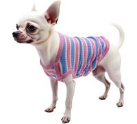 Puppy Clothes for Small Dogs - Cute Cotton Rib Dog Shirt, Sleeveless Breathable T-Shirt for Shih Tzu, Chihuahua, Yorkie,Summer Pet Outfit,Photo Shoot & Daily Wear(X-Small,Pink,Fits 1-2 lbs Pets)