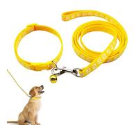 Puppy Collar and Lead Set - Soft, Adjustable Dog Collar for Small and Medium Pets - Paw Print Design