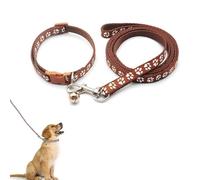Puppy Collar, Dog Collar and Lead Set, Soft Dog Collar, Adjustable Pet Dog Collar, Pet Cat Collar Leash, Small and Medium Dog Collar Leash, Adjustable Paw Print Puppy Collar