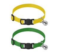 Puppy Collar Quick Release Buckle Collars for Girl and Boy Dogs 2 Pcs Gold Solid Color Pure Plain Forests Green Solid Color Pure Plain