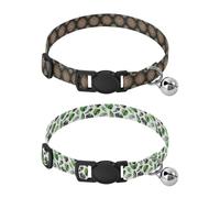 Puppy Collars Adjustable Dog Collars for Females 2 Pack Mandala Pattern Tropical Leaf