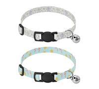 Puppy Collars Adjustable Male Dog Collars 2 Packs Christmas Gingerbread Man Pattern Christmas Gingerbread and Candy Pattern