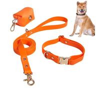 Puppy Collars - Dog Collar and Lead Set | Puppy Collar and Lead Sets | Dog Collars | Collars and Leashes for Pets | Adjustable Pet Collars with Poop Bag Holder for Kl
