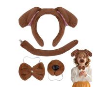 Puppy Costume for Adults, Puppy Costume Set for Dogs - Set of 4 Puppy Cosplay Set | Adjustable Nose Tail Fly Set, Comfortable Animal Tail Costume, Soft for Cosplay Accessories