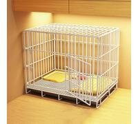Puppy Crate, pet Playpen, Small dog cage Indoor, Puppy Kennel, Foldable Home Pet Crate with Tray, Stable and Non-Wobble, Indoor Kennel for Small/Medium/Large Dogs(White,70 * 50 * 57cm)