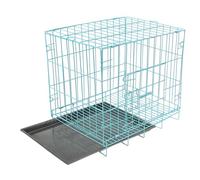 Puppy Crate- Puppy Kennel Metal Wire Double- Door Folding Dog Cage for Small Medium Cats Puppy