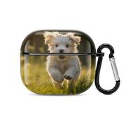 Puppy Crossing The Grass Bluetooth Earbuds Case Cover Full Body Shockproof Protection Hard Case Support Wireless Charging with Keychain Personalized Gift for AirPods 3