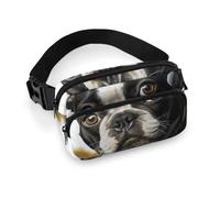 Puppy Dog Boston Terrier Fanny Pack with Multiple Pockets, Personalized Waist Bag with Zipper, Multifunctional Bum Bags for Travel, Belt Bag with Adjustable Strap, Crossbody Bags