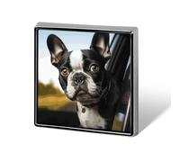 Puppy Dog Boston Terrier Lapel Pin Fashion Brooch Pin Cute Button Badges Square Button Pins Enamel Pins Metal Pinback for Hat Shirt Clothing Bags Decoration