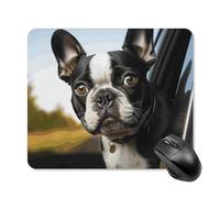 Puppy Dog Boston Terrier Mouse Pad Square Laptop Mouse Mat Cute Computer Mousepad Keyboard Pad Non-Slip Desk Pads for Gaming Office Work Home 25 * 30cm