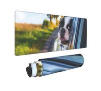 Puppy Dog Boston Terrier Print Large Mouse Pad Non-Slip Desk Pad Protector Computer Keyboard Pad for Office Home 80 * 30 cm