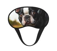 Puppy Dog Boston Terrier Sleep Mask for Side Sleeper, Blackout Eye Mask for Women Men, Zero Pressure Sleeping Masks Soft Breathable Eye Cover Comfortable Blindfold Eyeshade for Night Sleep